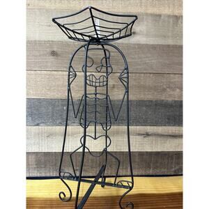 20" Wire Metal Halloween Large Folding Candle holder Skeleton